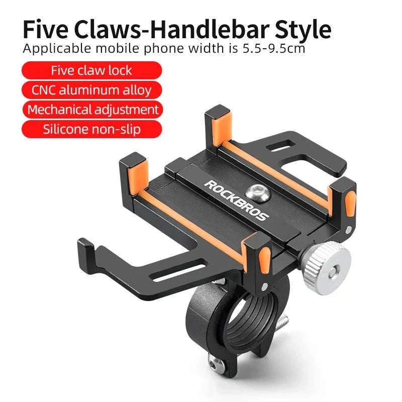 Aluminum Motorcycle Phone Mount with Secure 5-Claw Grip-699-BR