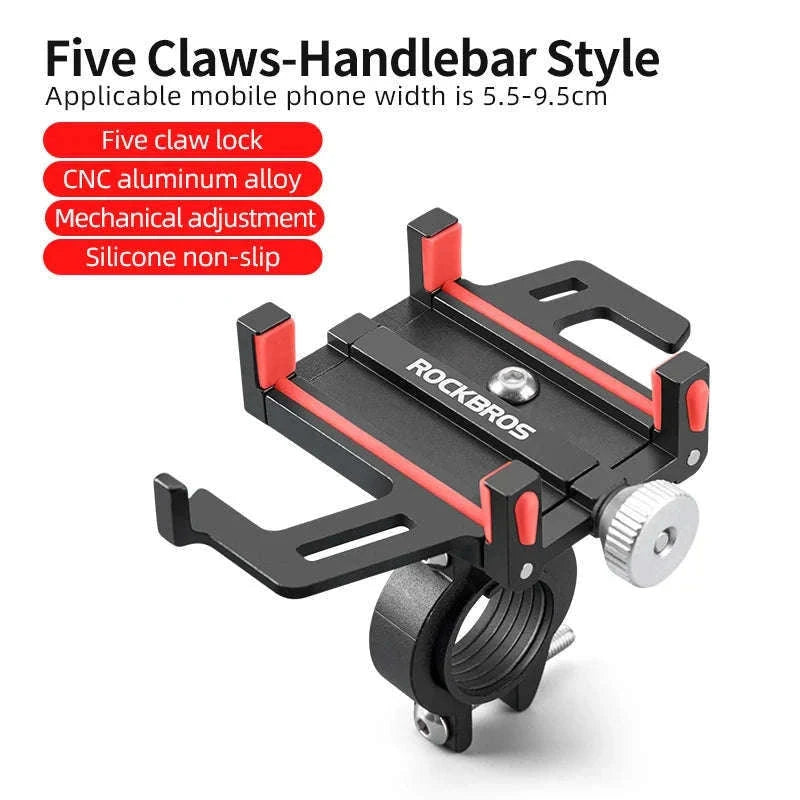 Aluminum Motorcycle Phone Mount with Secure 5-Claw Grip-699-BR