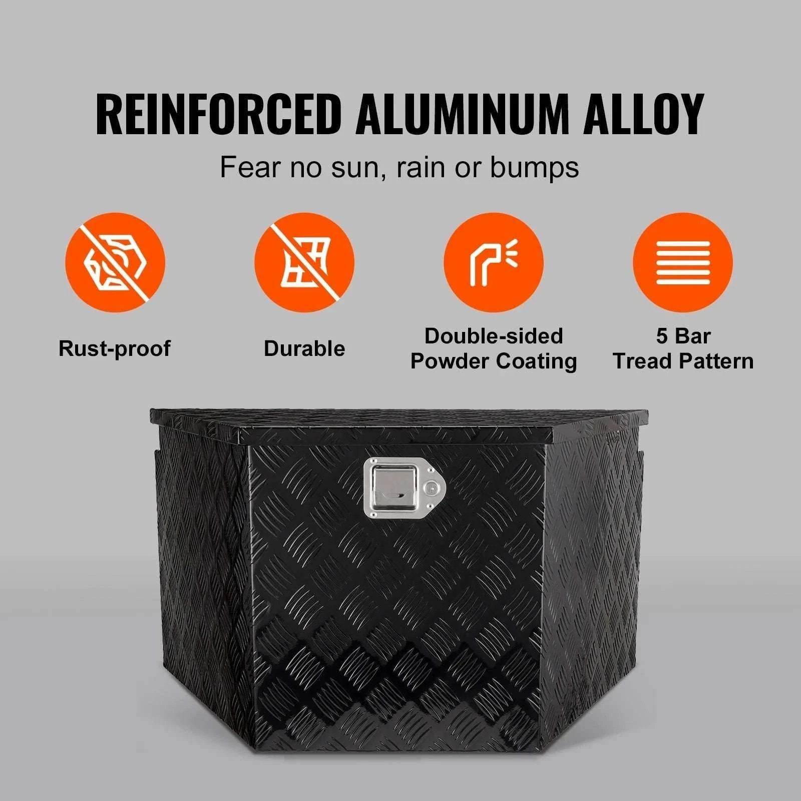 Aluminum Trailer Tongue Tool Box 33" Heavy Duty Storage Chest-36x12x12inch / United States