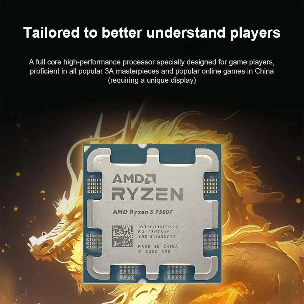 AMD Ryzen 5 7500F Processor 6‑Core AM5 Desktop CPU-france