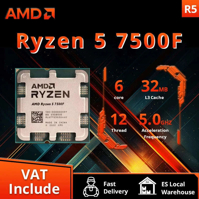 AMD Ryzen 5 7500F Processor 6‑Core AM5 Desktop CPU-france