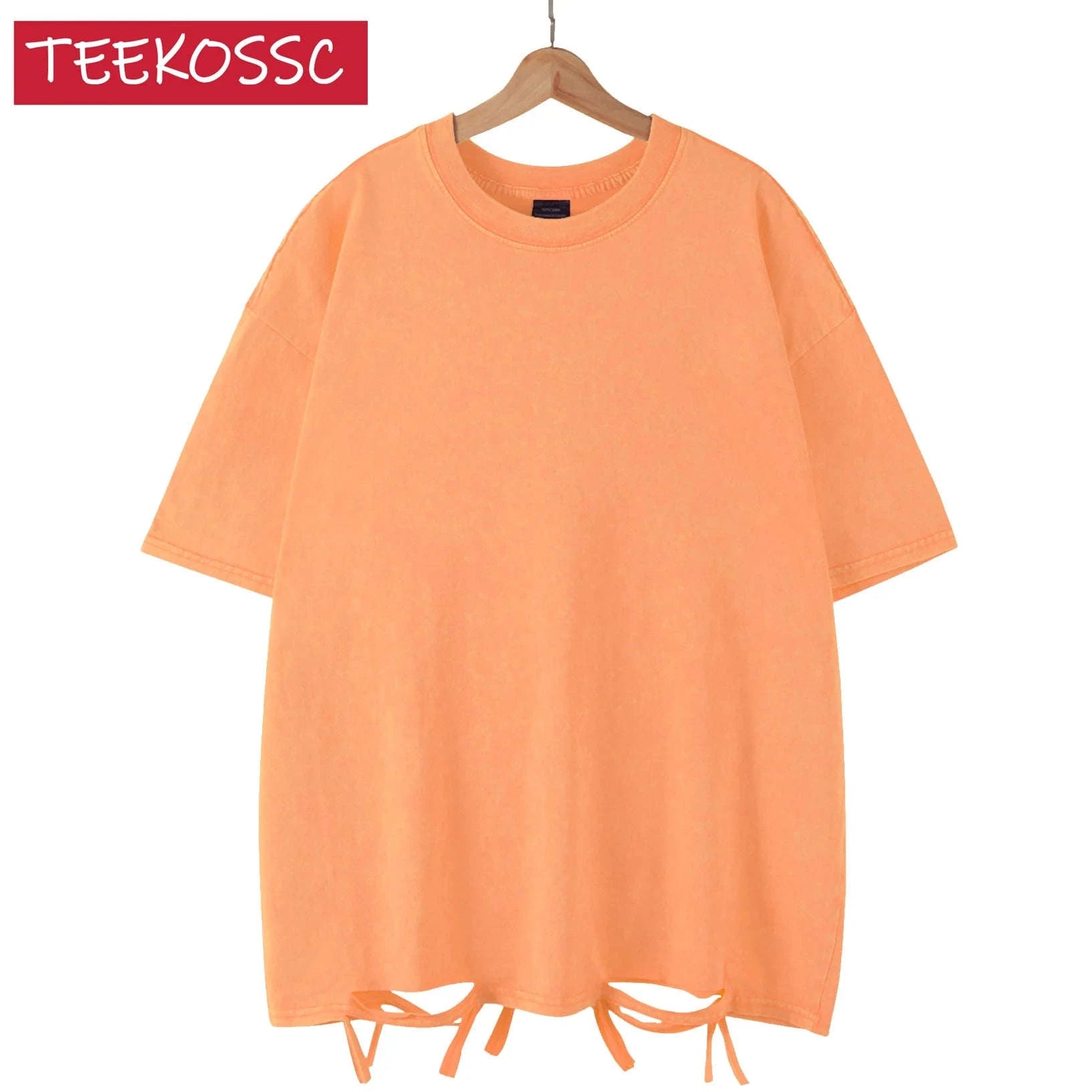 American Retro Heavyweight Short Sleeve T‑Shirt-Rose Red / L 70-85KG