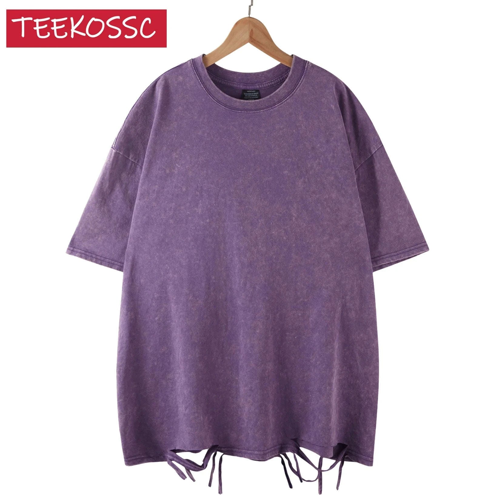 American Retro Heavyweight Short Sleeve T‑Shirt-Rose Red / L 70-85KG