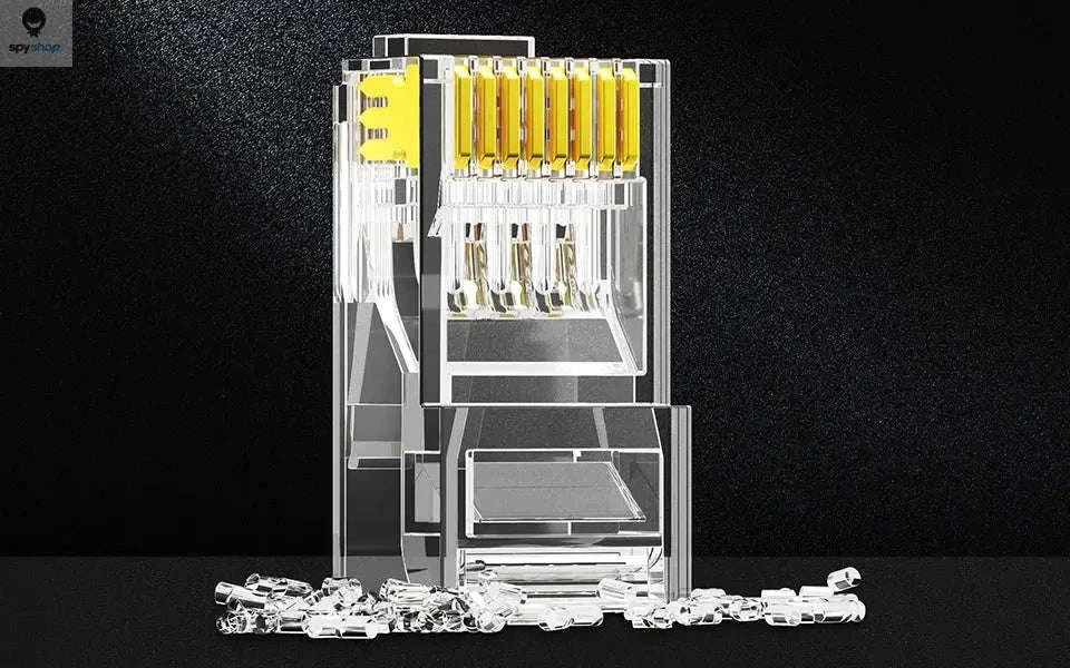 AMPCOM CAT6 RJ45 Connector – Gold‑Plated Plug for Reliable Ethernet Terminations-50U 2-piece / 10pcs