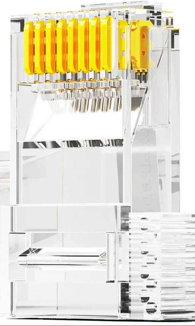 AMPCOM CAT6 RJ45 Connector – Gold‑Plated Plug for Reliable Ethernet Terminations-50U 2-piece / 10pcs