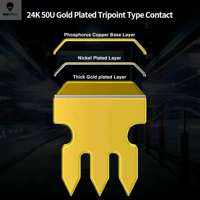 AMPCOM CAT6 RJ45 Connector – Gold‑Plated Plug for Reliable Ethernet Terminations-50U 2-piece / 10pcs