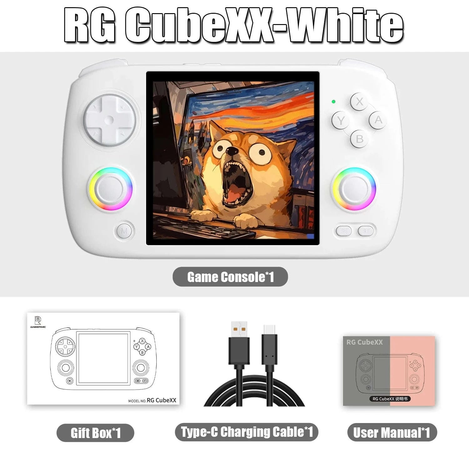 Anbernic RG CubeXX Retro Handheld Game Console-Black / United States / 64G With APP