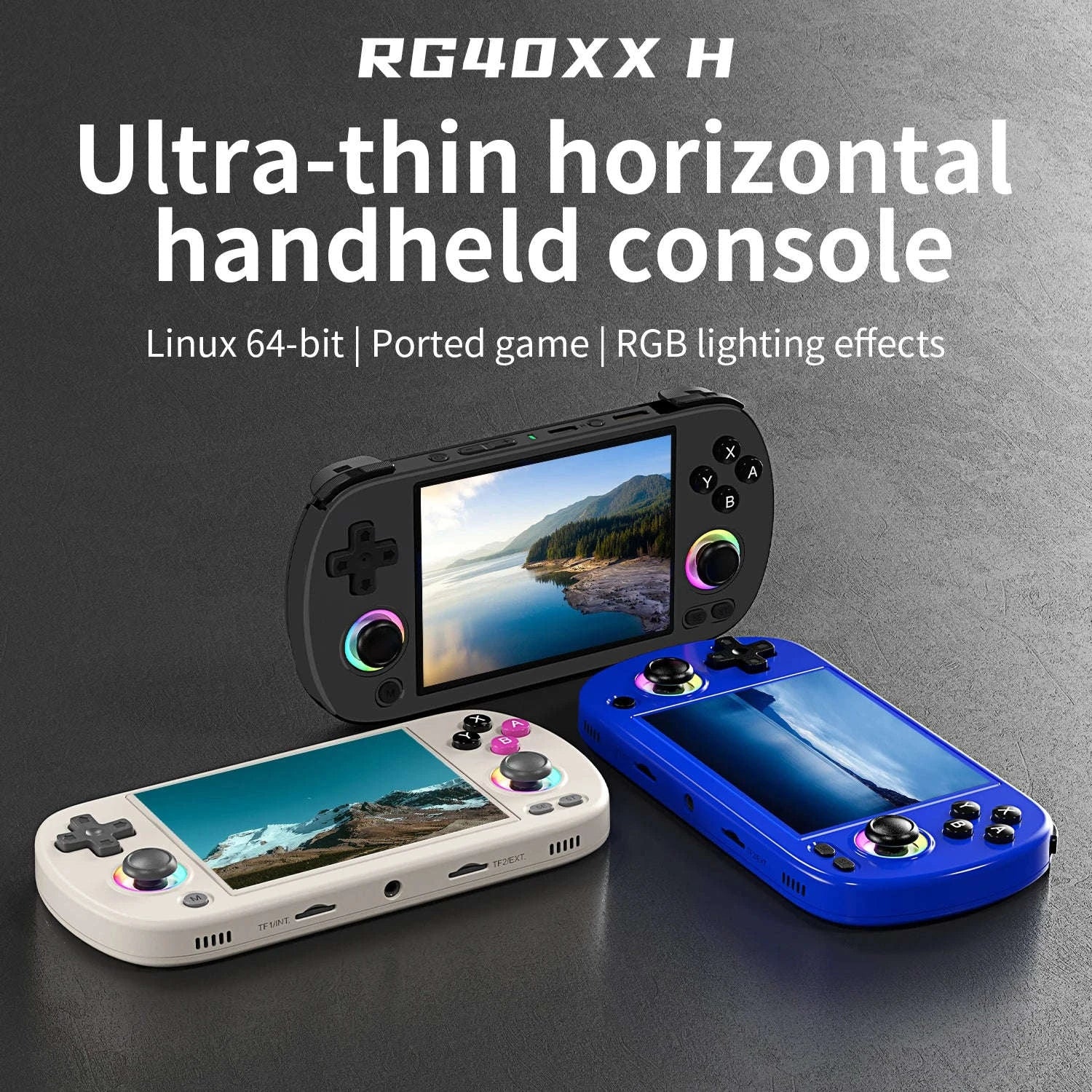 ANBERNIC RG40XX H Retro Handheld Console 4" IPS 5000+ Games-New Blue 64GB / United States