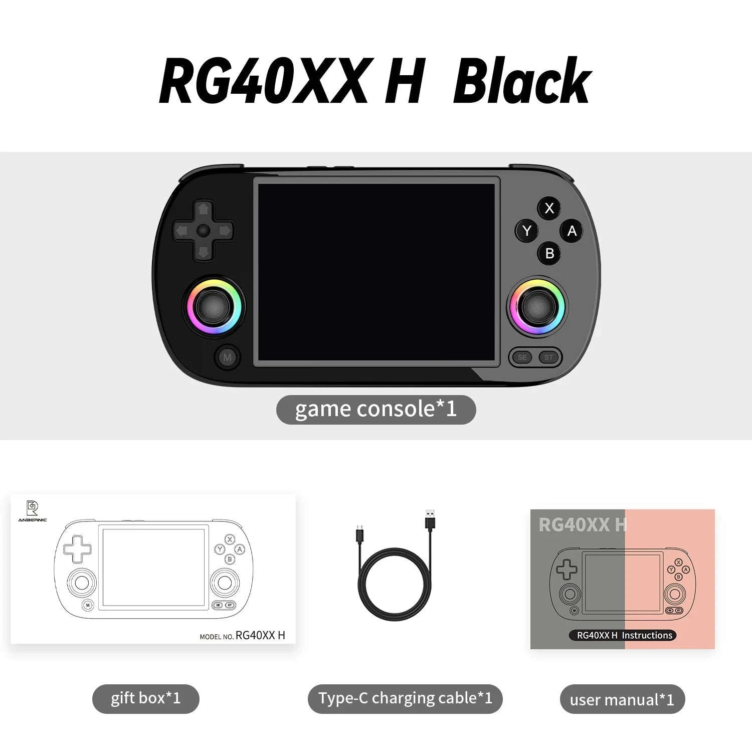 ANBERNIC RG40XX H Retro Handheld Console 4" IPS 5000+ Games-New Blue 64GB / United States