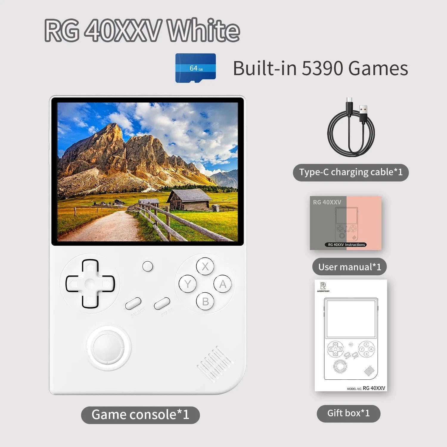 ANBERNIC RG40XXV Retro Handheld Console 4" IPS 4000 Games WiFi-Blue 64GB / United States