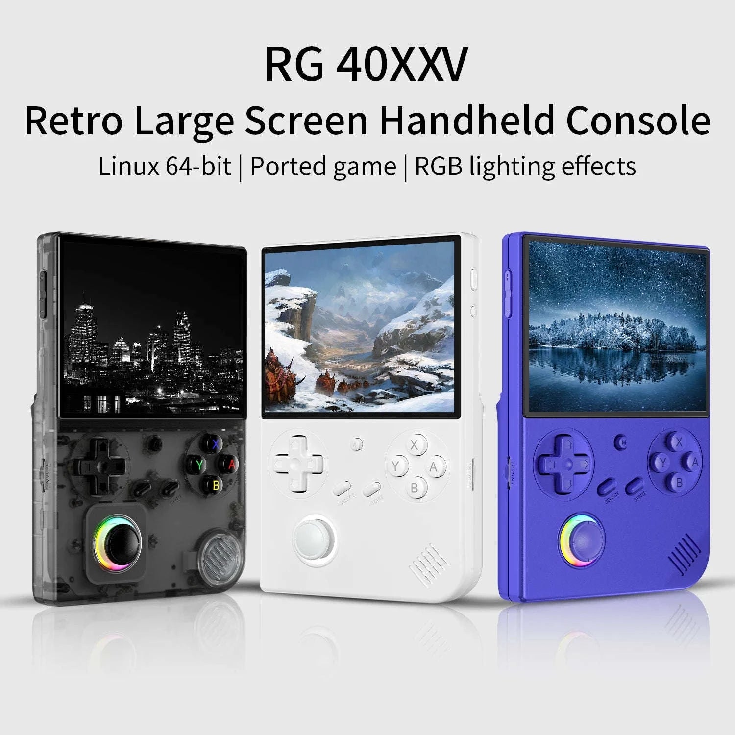 ANBERNIC RG40XXV Retro Handheld Game Console-White / United States / 64G(5K Games)