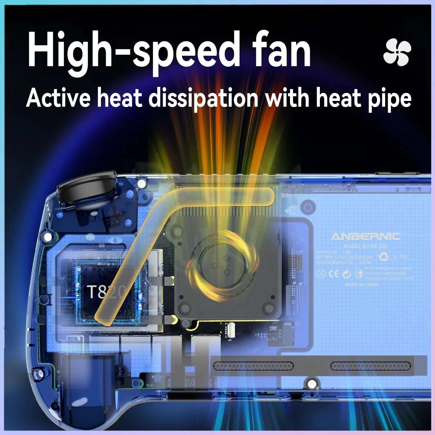 ANBERNIC RG556 Retro Handheld Game Console-Black Only Machine / spain / 128GB