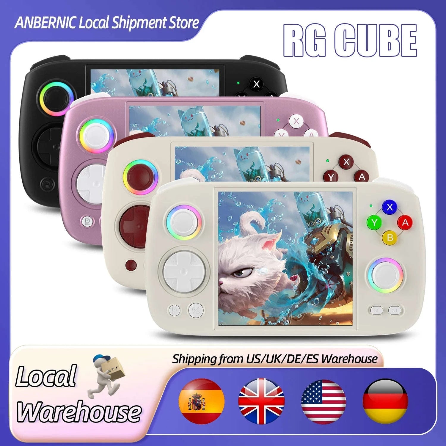 Anbernic RGCube Handheld Game Console-Radiant Purple / GERMANY / No Game Card