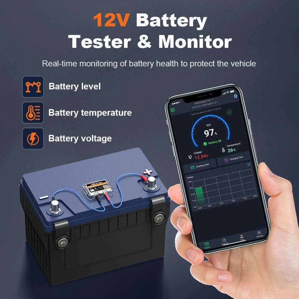 ANCEL BM200 12V Car Battery Monitor with App Alerts-green