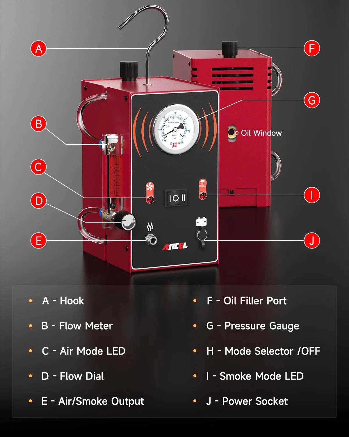 ANCEL S300 Automotive Smoke Machine Leak Detector-spain
