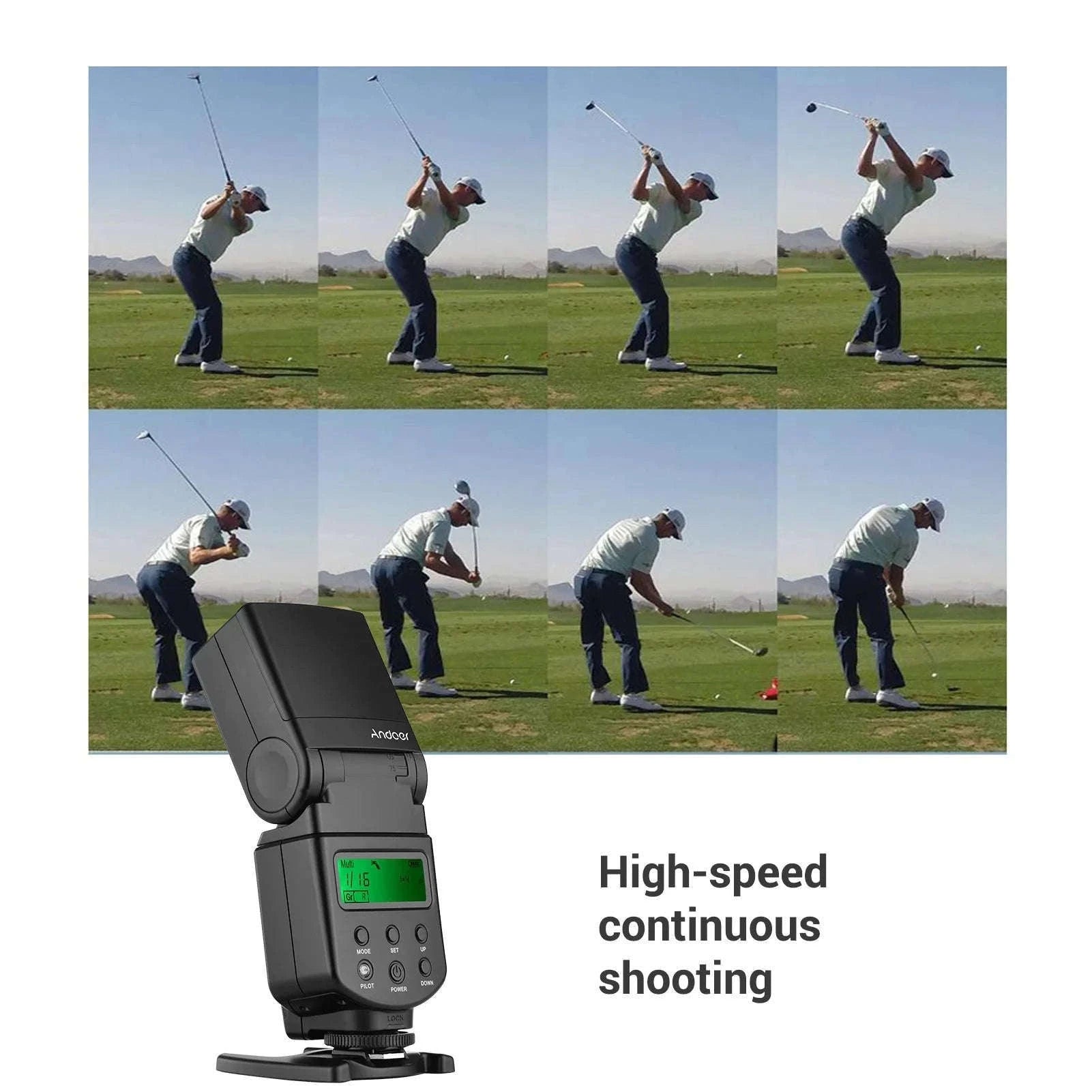 Andoer GN40 Flash Speedlite with Adjustable LED Fill Light-GN40 Flash