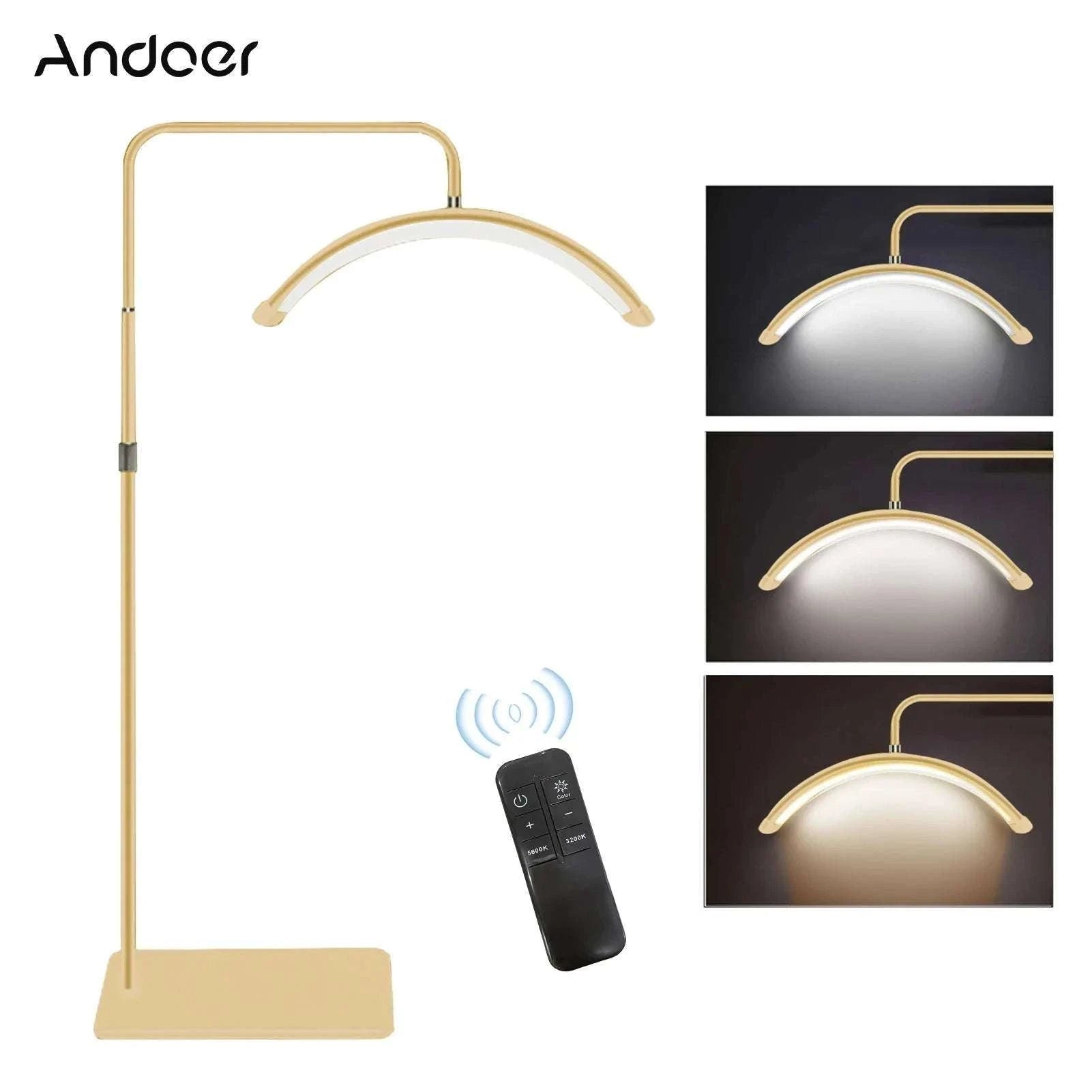Andoer HD-M6X Half‑Moon Floor LED Video Light 36W-Black EU Plug / GERMANY