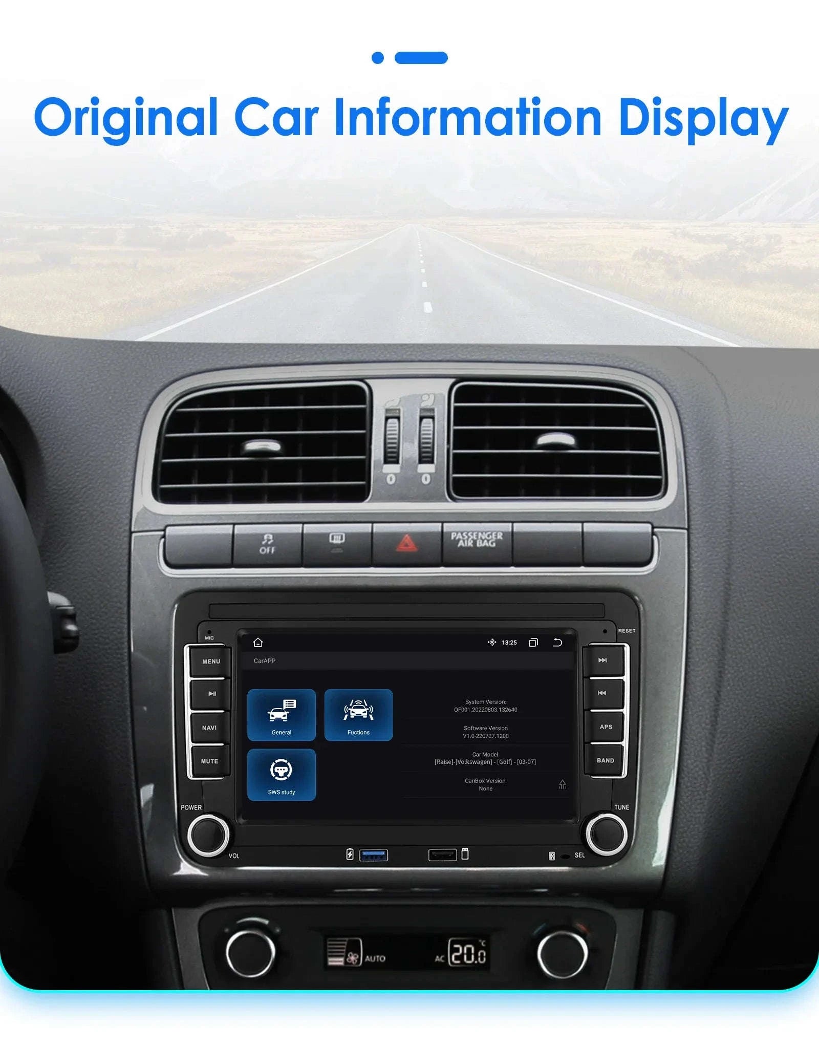 Android 13 Car Radio with CarPlay for Volkswagen Vehicles-B 1G 16G / france