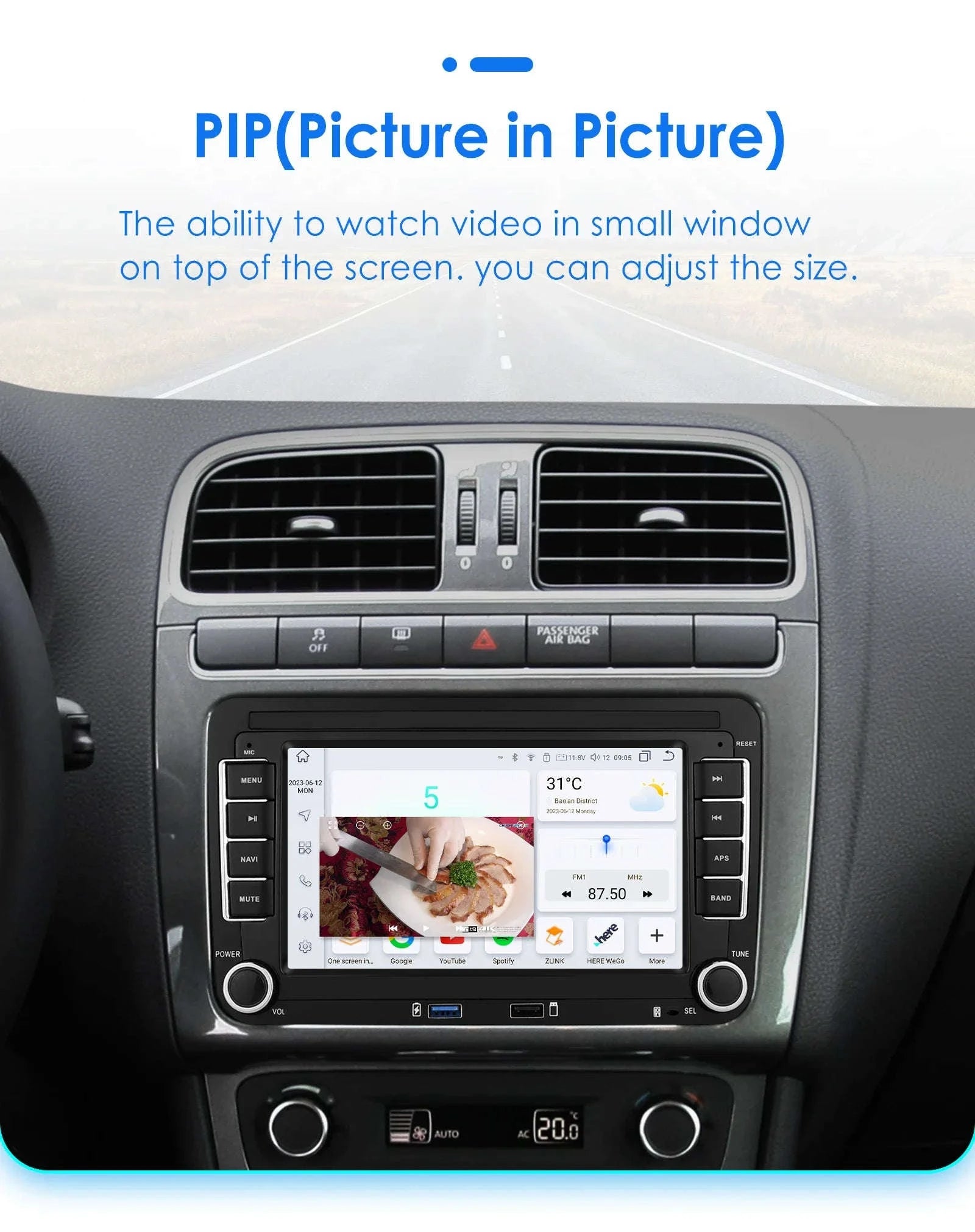 Android 13 Car Radio with CarPlay for Volkswagen Vehicles-B 1G 16G / france