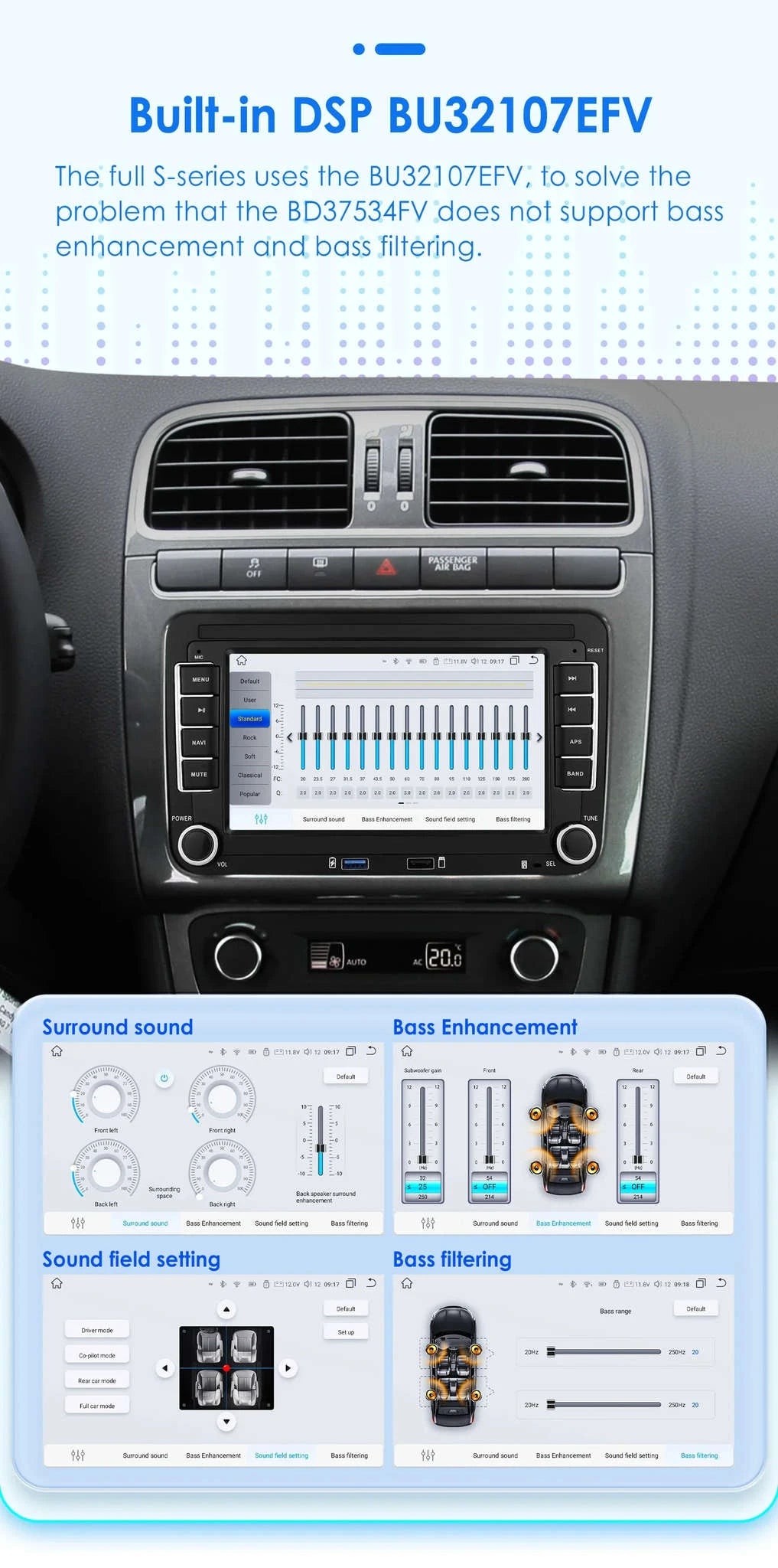 Android 13 Car Radio with CarPlay for Volkswagen Vehicles-B 1G 16G / france