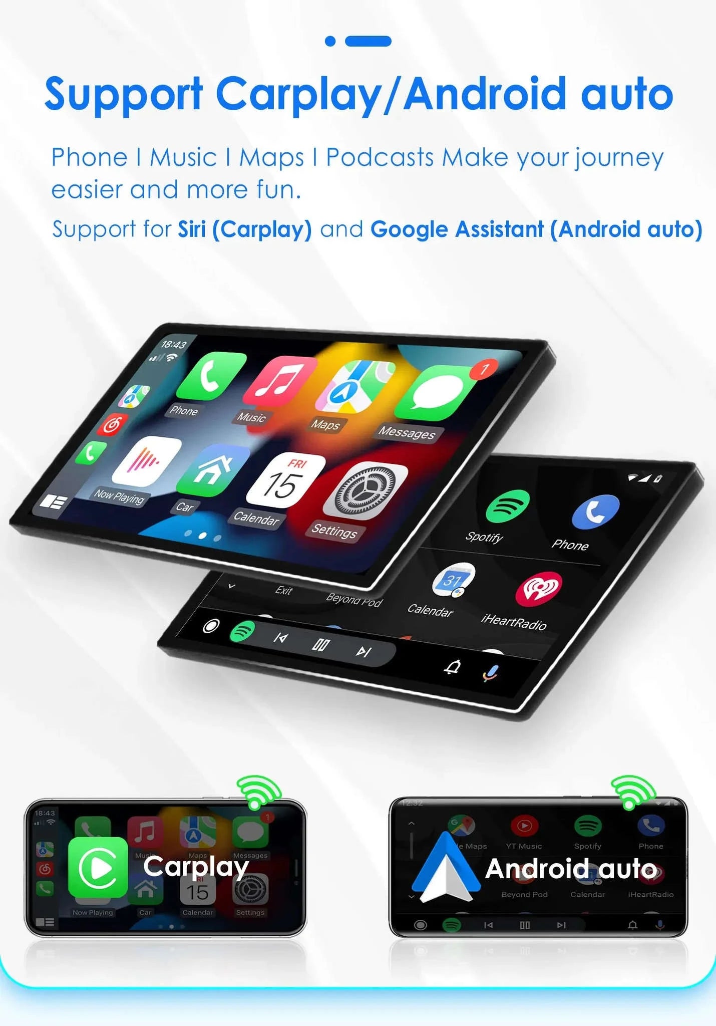 Android 13 Car Radio with CarPlay for Volkswagen Vehicles-B 1G 16G / france