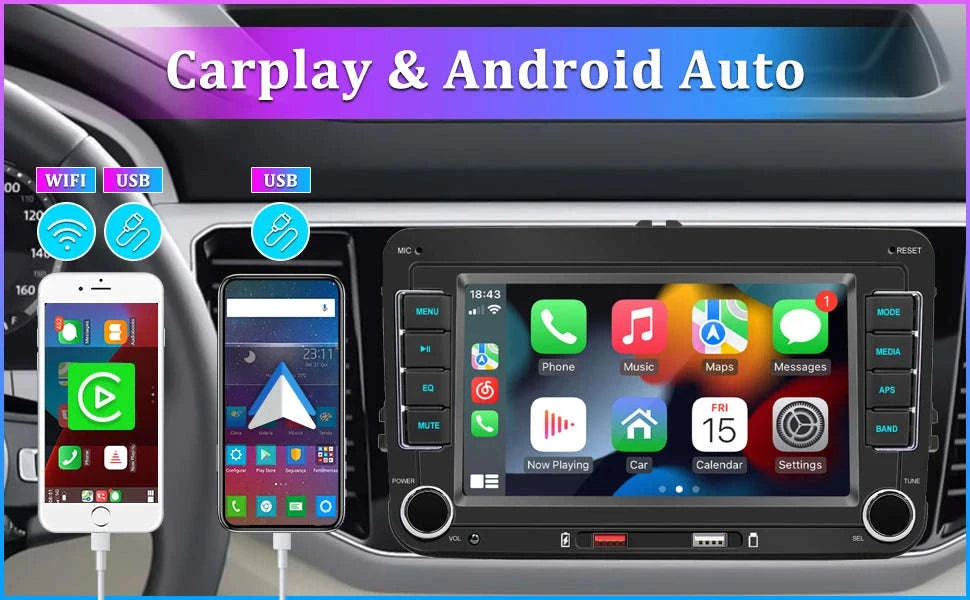 Android Car Radio CarPlay for VW Vehicles 7" Multimedia System-Base 2-32G / france