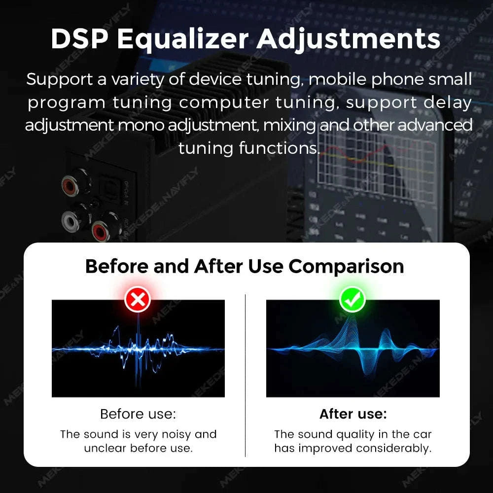 Android Radio DSP Audio Processor 4*80W Amplify Automotive Sound Modules Electronics Stereo Amplifer APP Automobiles Car Parts-Default Title
