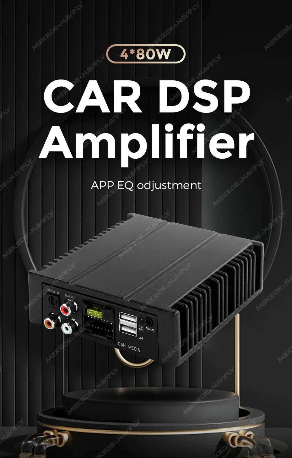 Android Radio DSP Audio Processor 4*80W Amplify Automotive Sound Modules Electronics Stereo Amplifer APP Automobiles Car Parts-Default Title