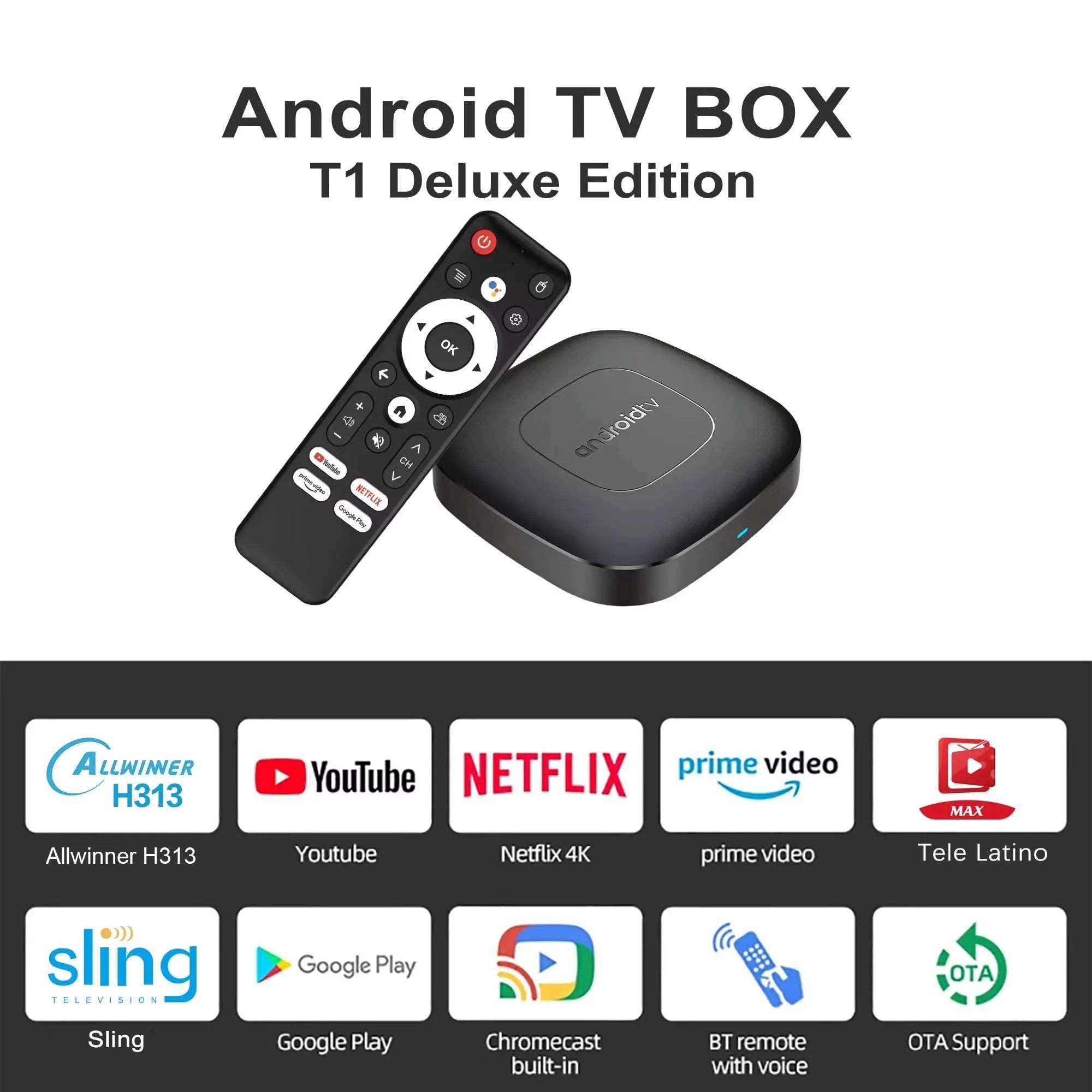 Android TV Box T1 Smart Home Theater-T1 2G16G IR Remote