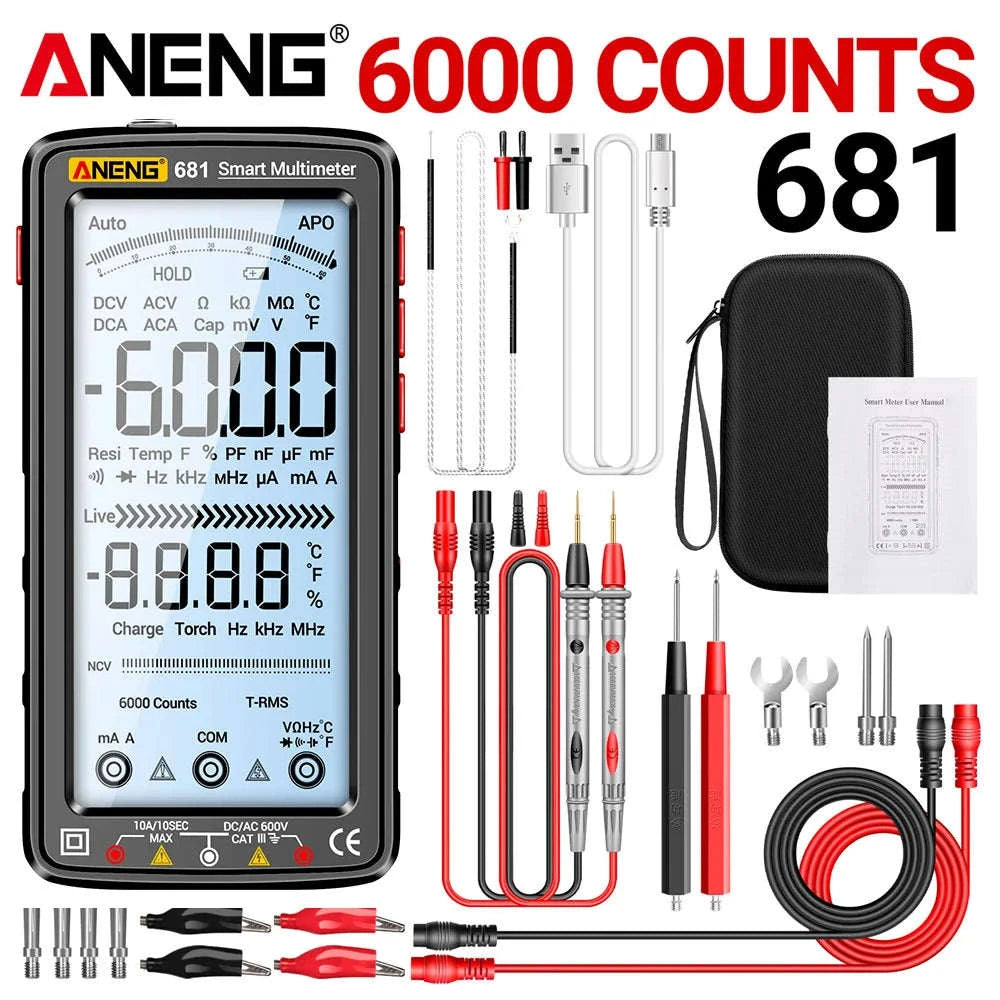 ANENG 681 Rechargeable Digital Multimeter-681 Black Pro