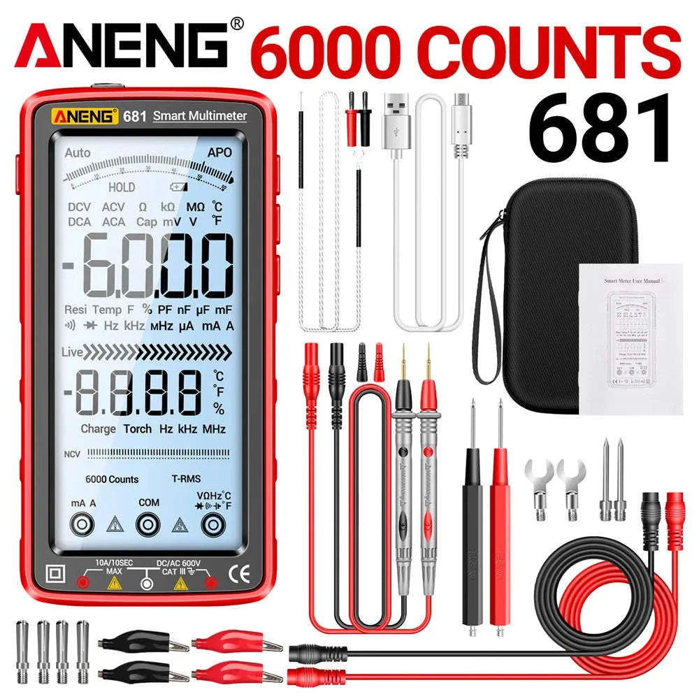 ANENG 681 Rechargeable Digital Multimeter-681 Black Pro