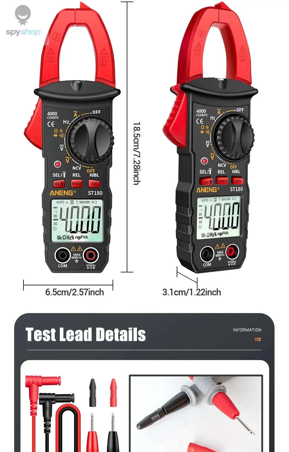 ANENG ST180 Digital Clamp Meter-ST180 black