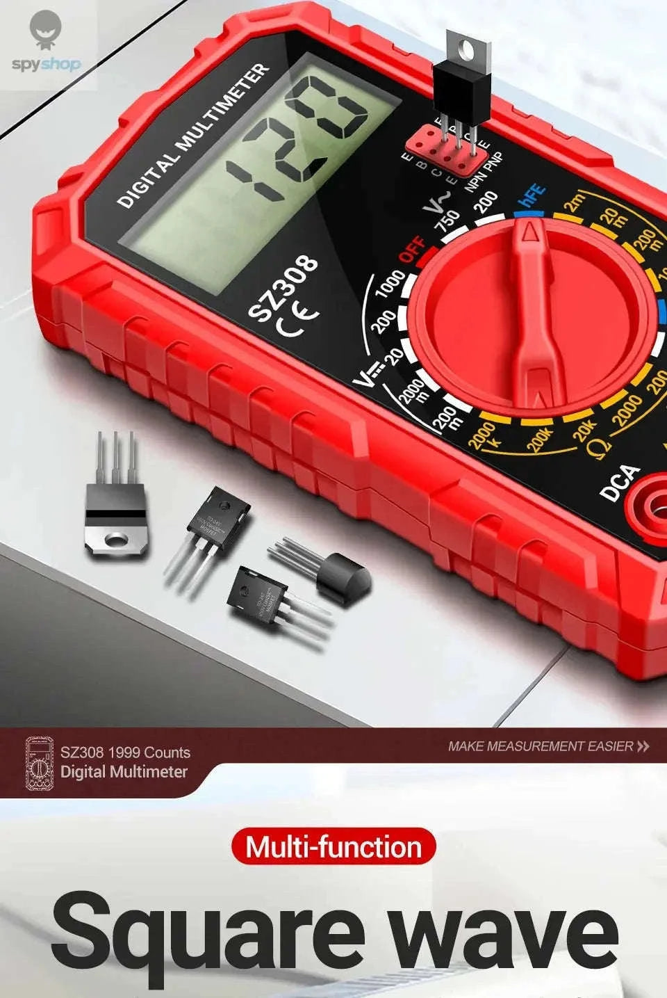 ANENG SZ308 Digital Multimeter for Everyday Electrical Testing-SZ309 Red