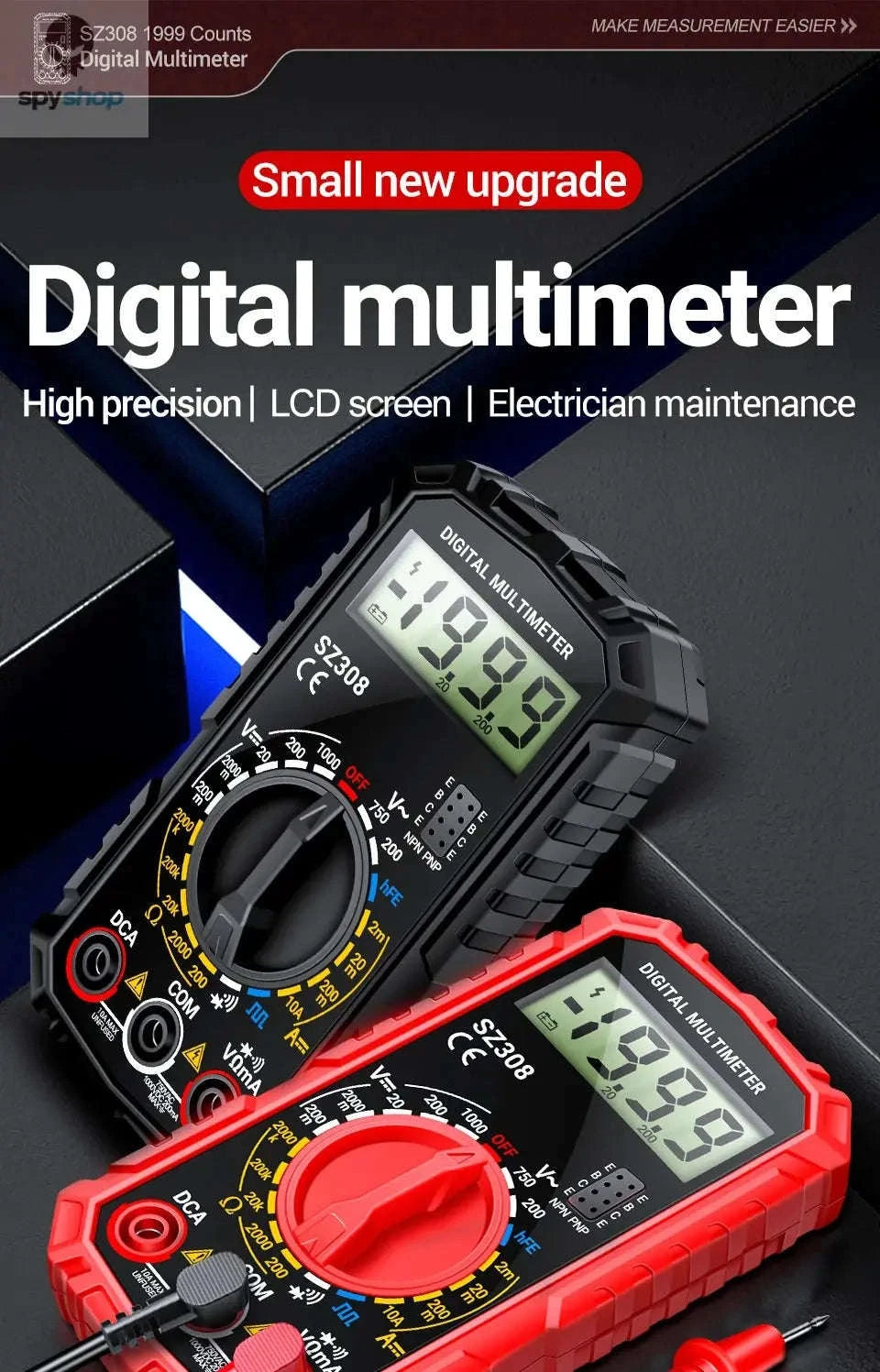 ANENG SZ308 Digital Multimeter-SZ309 Red