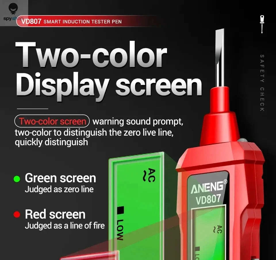 ANENG VD807 Smart Voltage Tester Pen-VD807 red