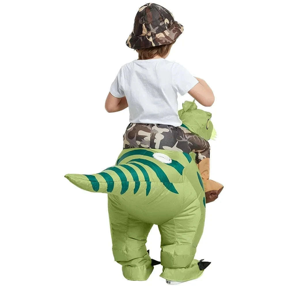 Animal Cartoon Riding T-Rex Inflatable Dinosaur Costume-Fit Height 120-145cm / One Size / China Mainland