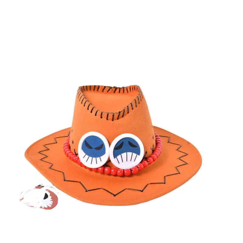 Anime Ace Cosplay Hat – Orange Unisex Cowboy Cap-Adult