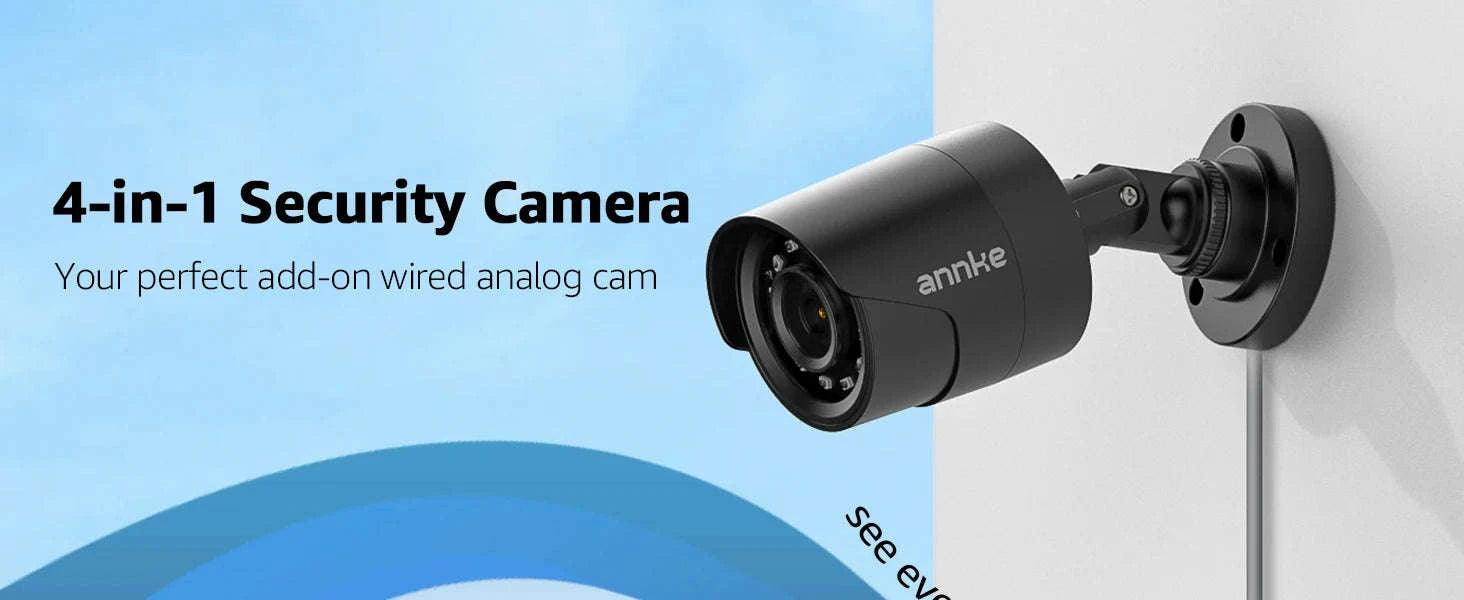 ANNKE 2MP 1080P Outdoor Security Camera with Smart IR-black / United States