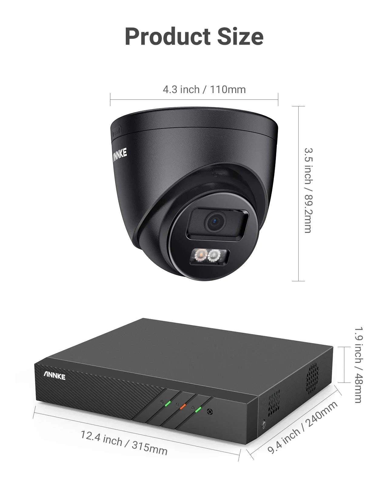 ANNKE 3K 5MP PoE Security Camera System with 8CH NVR-4pcs camera / spain / 1T