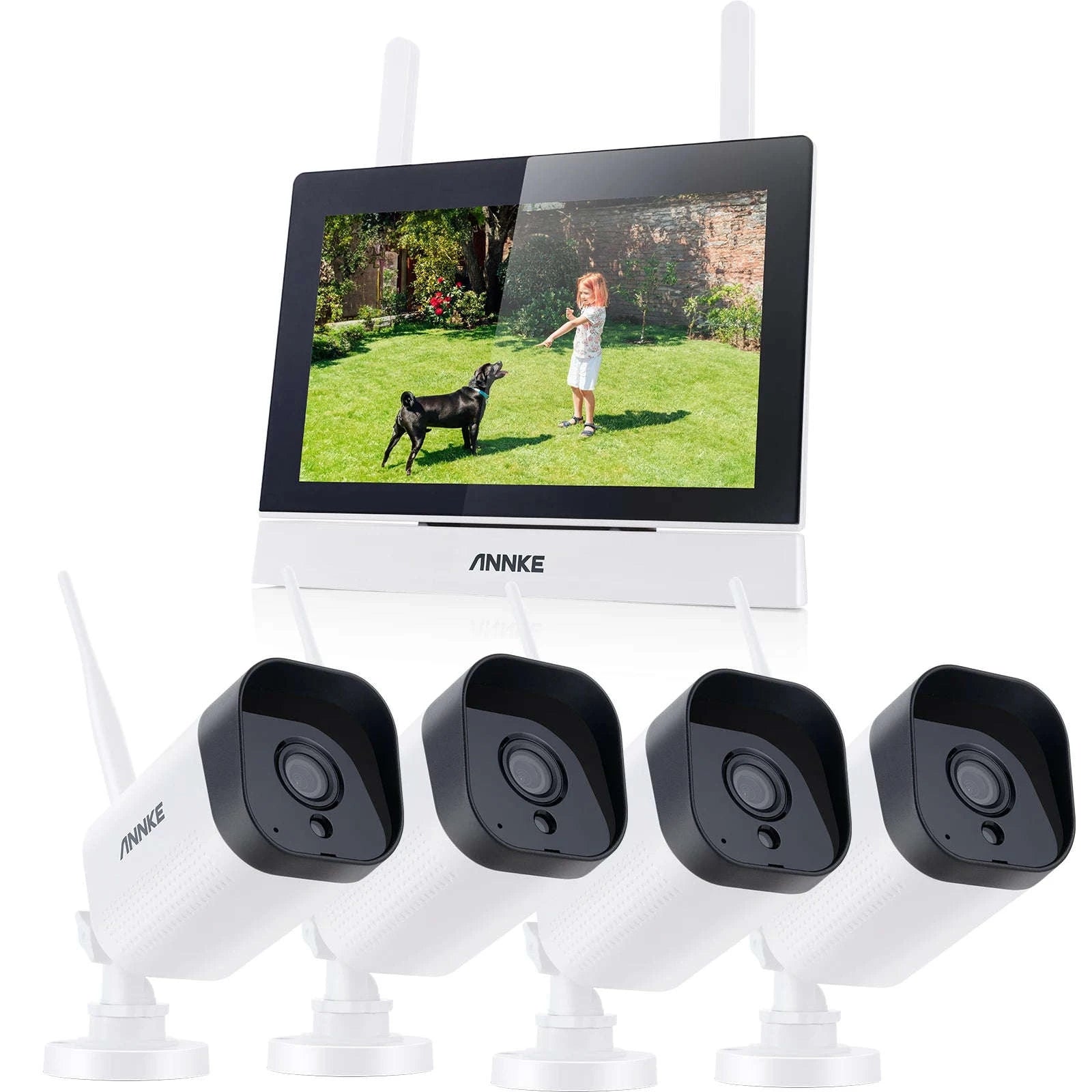 ANNKE 4-Camera Wireless NVR Security System with 7" Monitor-United Kingdom