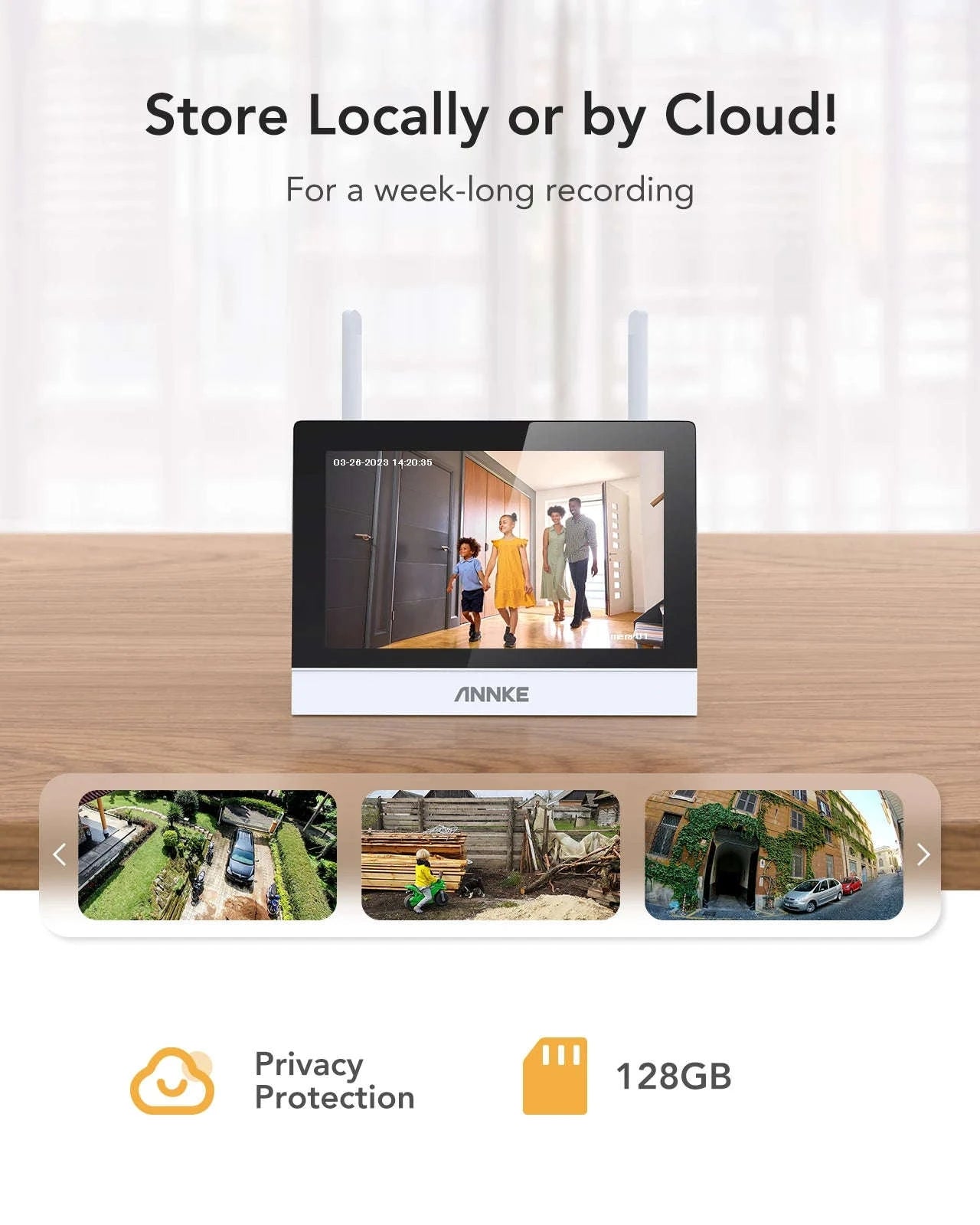 ANNKE 4-Camera Wireless NVR Security System with 7" Monitor-United Kingdom