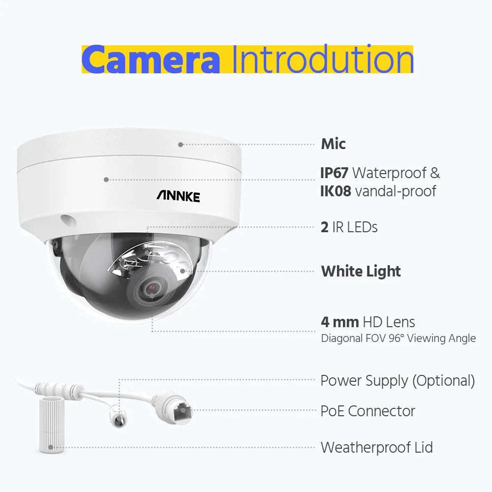 ANNKE 4K PoE NVR Security Camera System with Audio-8pcs cameras / CZECH REPUBLIC / 2T
