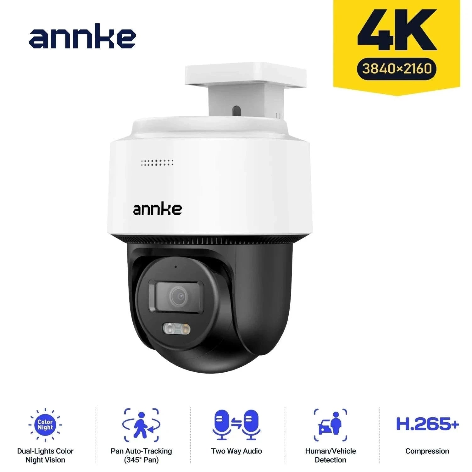 ANNKE 4K PoE PT Security Camera with Color Night Vision-CZECH REPUBLIC