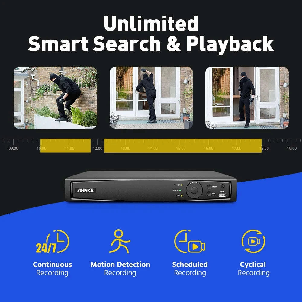 ANNKE 4K PoE Security Camera System with 8CH NVR-I91DD / United Kingdom / 4T