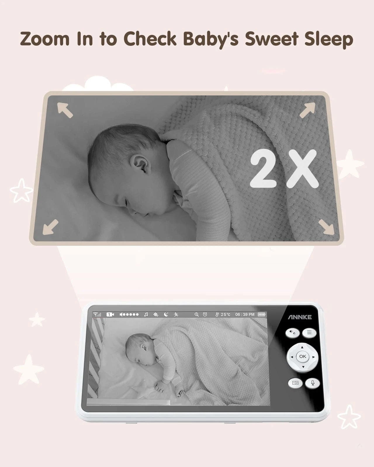ANNKE 5" Wireless Baby Monitor with Night Vision and Audio-United Kingdom