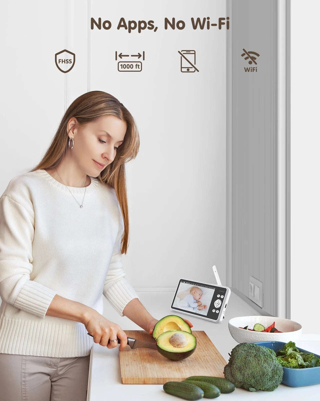 ANNKE 5" Wireless Baby Monitor with Night Vision and Audio-United Kingdom