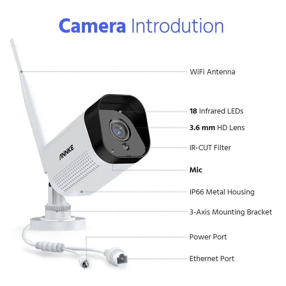 ANNKE 5MP WiFi CCTV System with 10CH NVR and 4 Cameras-spain / 2T