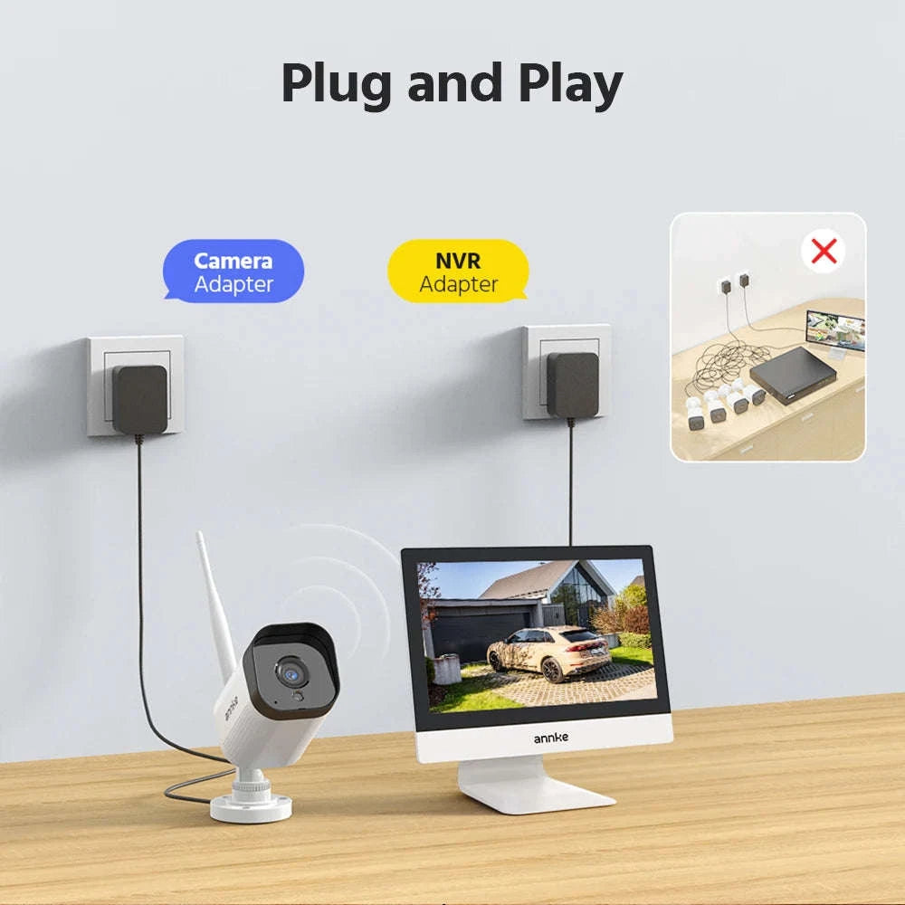 ANNKE 5MP Wireless Security Camera Kit with 12-inch Monitor-With 6pcs cam / CZECH REPUBLIC