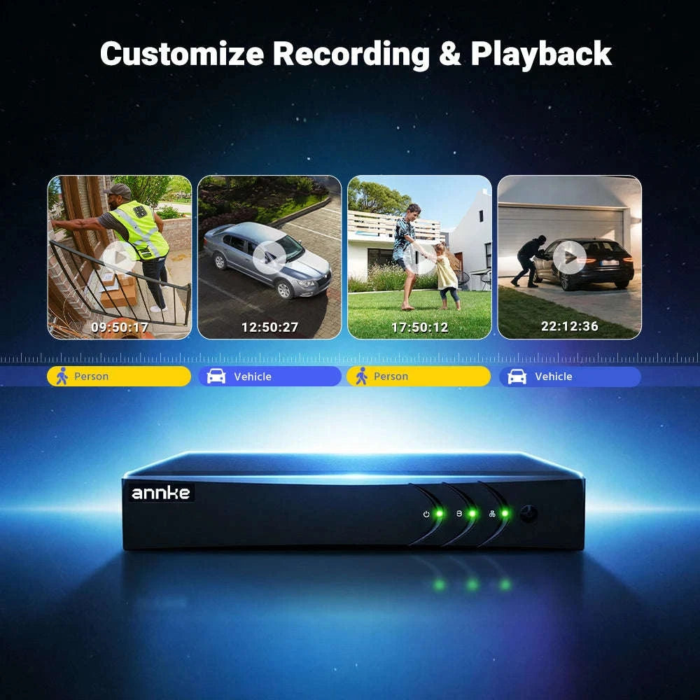 ANNKE 8CH 3K Wired CCTV Security Camera System with Night Vision-With 8pcs cam / 2T / United States