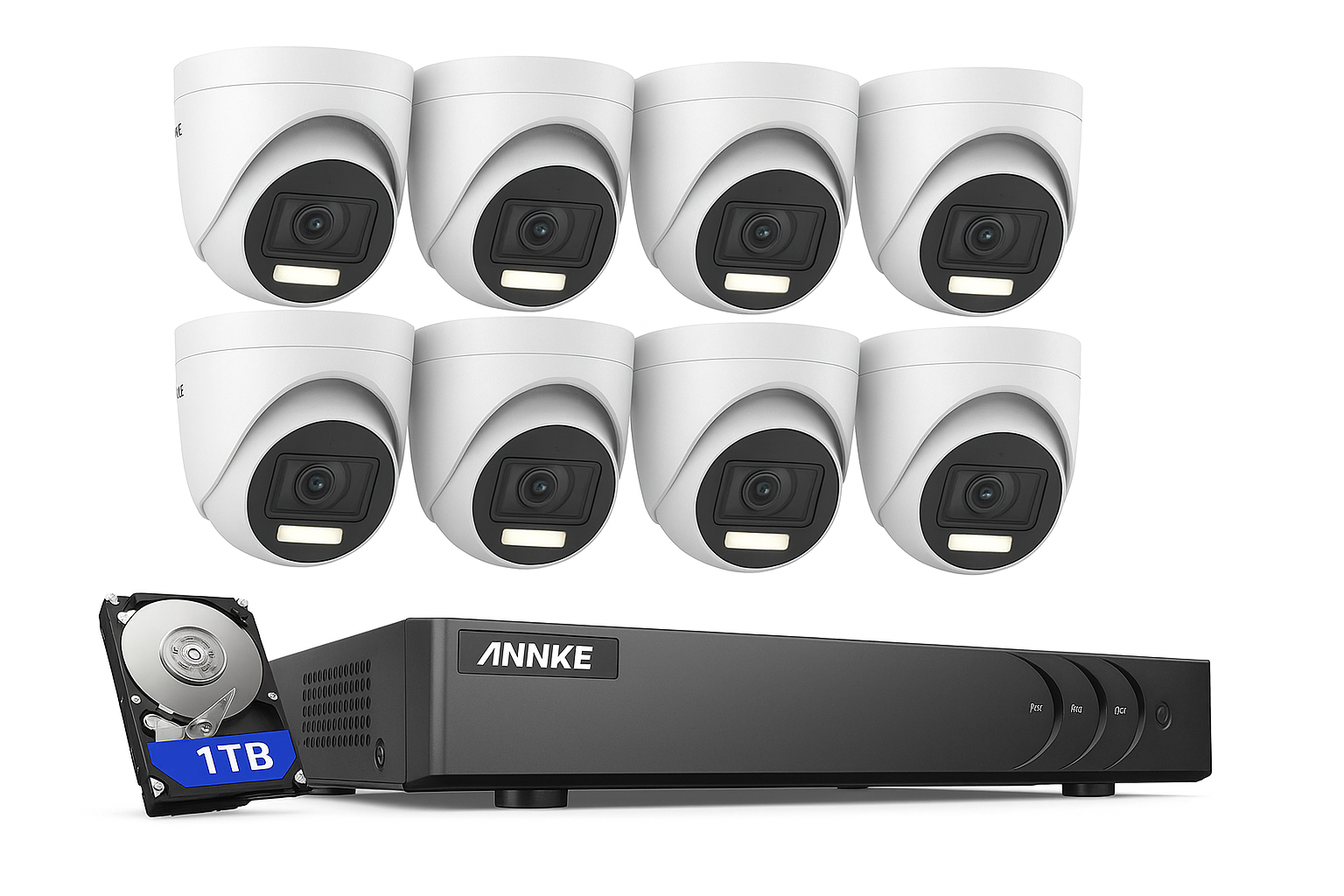 ANNKE 8CH 5MP Home Security Camera System with 8 Dome Cameras
